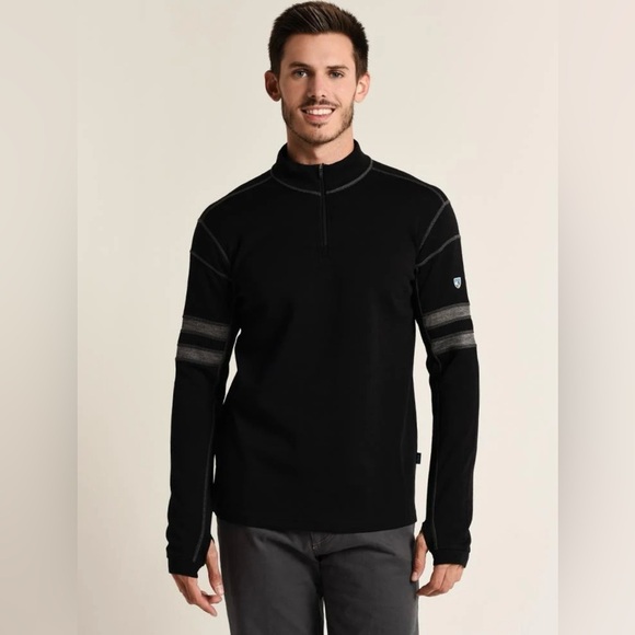 KUHL Team 1/4 Zip L 100% Merino Wool black - Picture 1 of 12